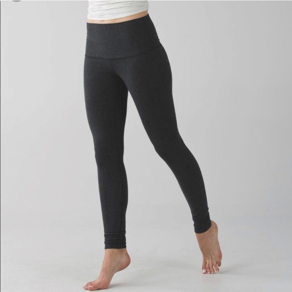lululemon dark grey cotton high waisted leggings - Picture 4 of 4